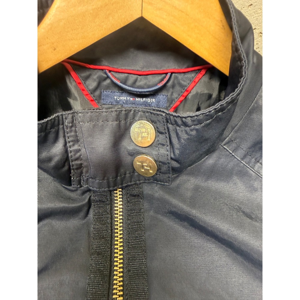 Tommy Hilfiger Womens Navy Blue Cotton Nylon Field Jacket XXL Full Zip Utility - Picture 4 of 11